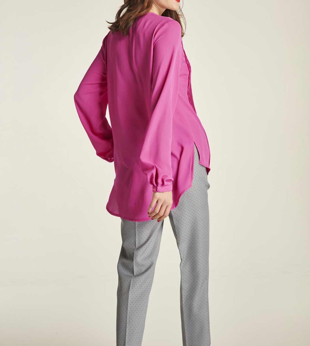 Heine Damen Chiffonbluse mit Biesen, erica