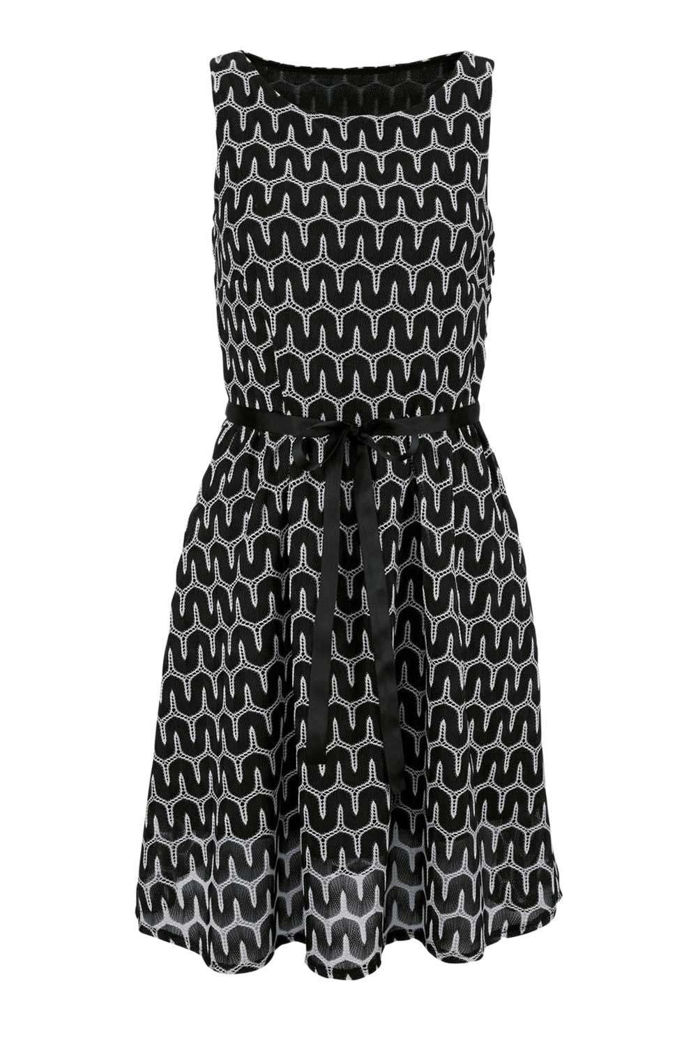 Vivance Collection Damen Spitzen-Prinzesskleid, schwarz-weiß