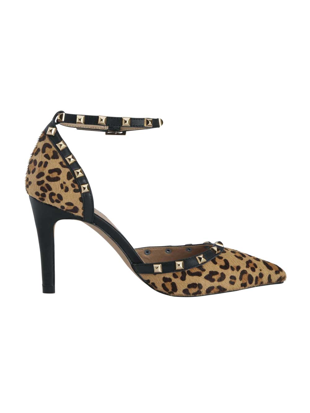 Heine Damen Pumps mit Nieten, leo-schwarz