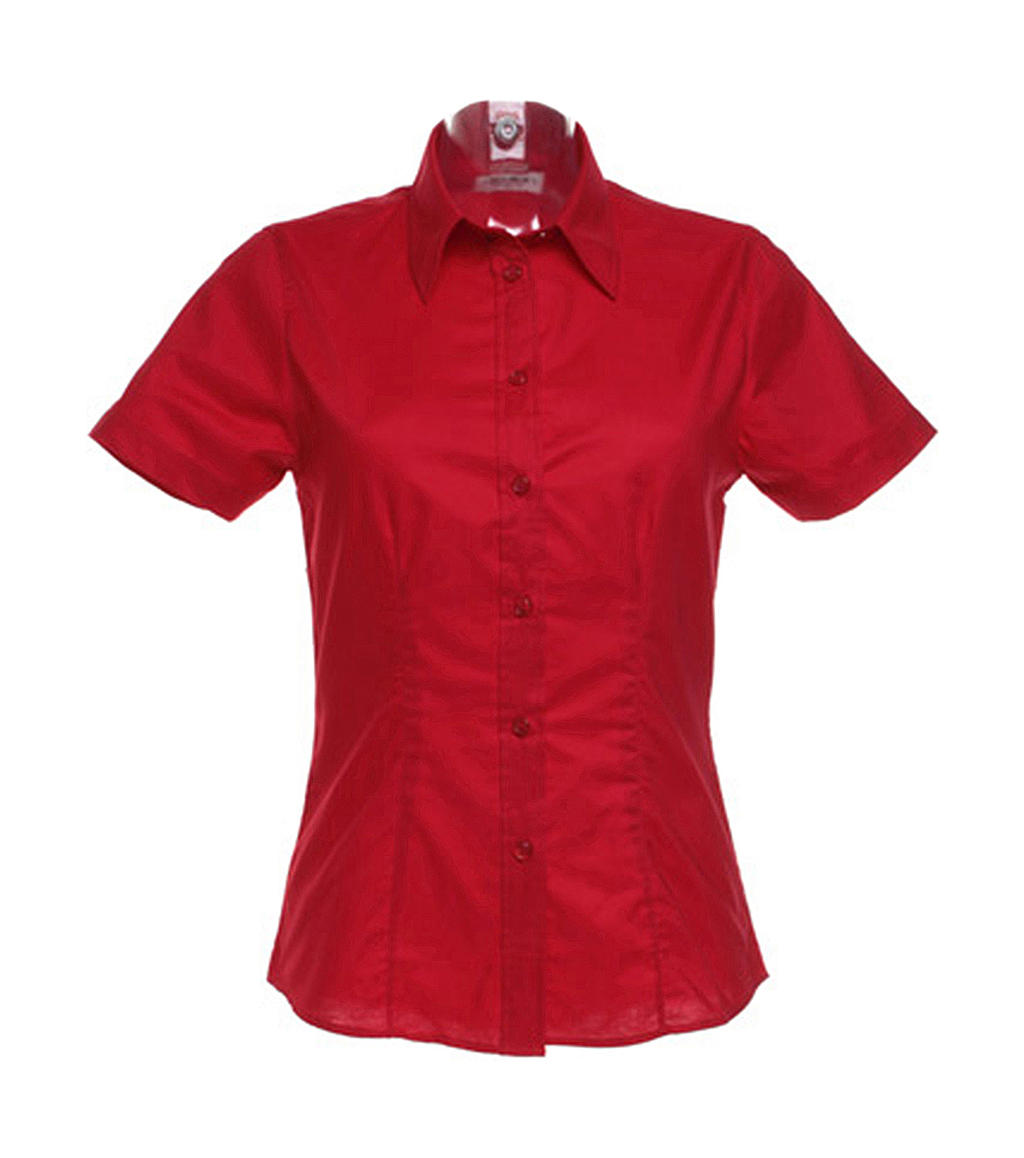 Kustom Kit Workwear Oxford Damen Kurzarm Bluse