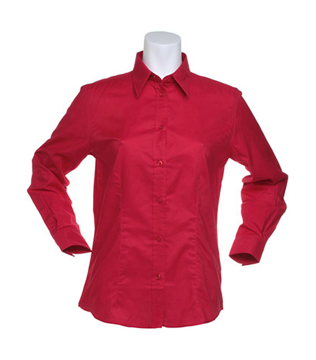 Kustom Kit Workwear Oxford Damen Langarm Bluse