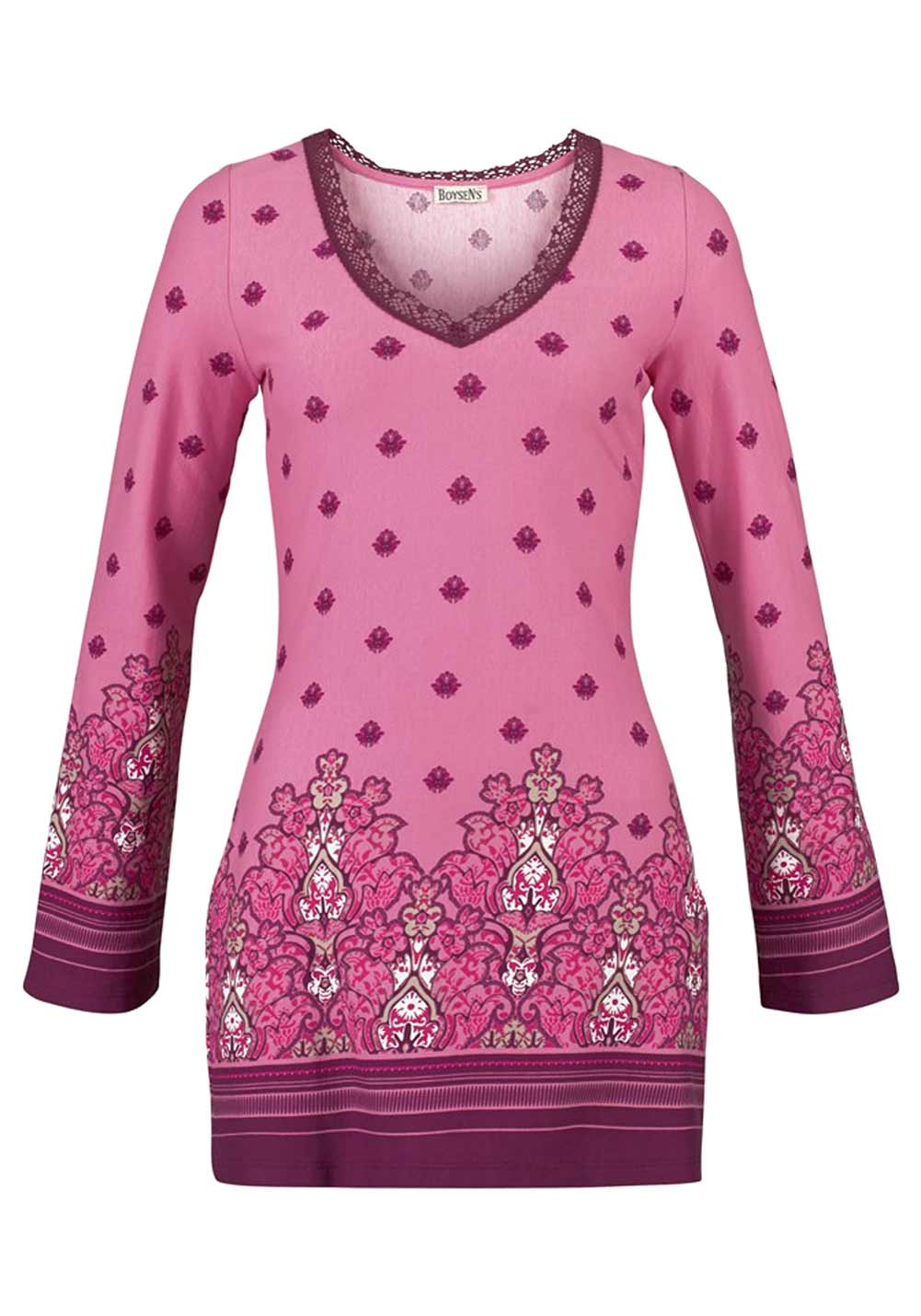 Boysens Damen Tunika mit Spitze, rosa-cyclam