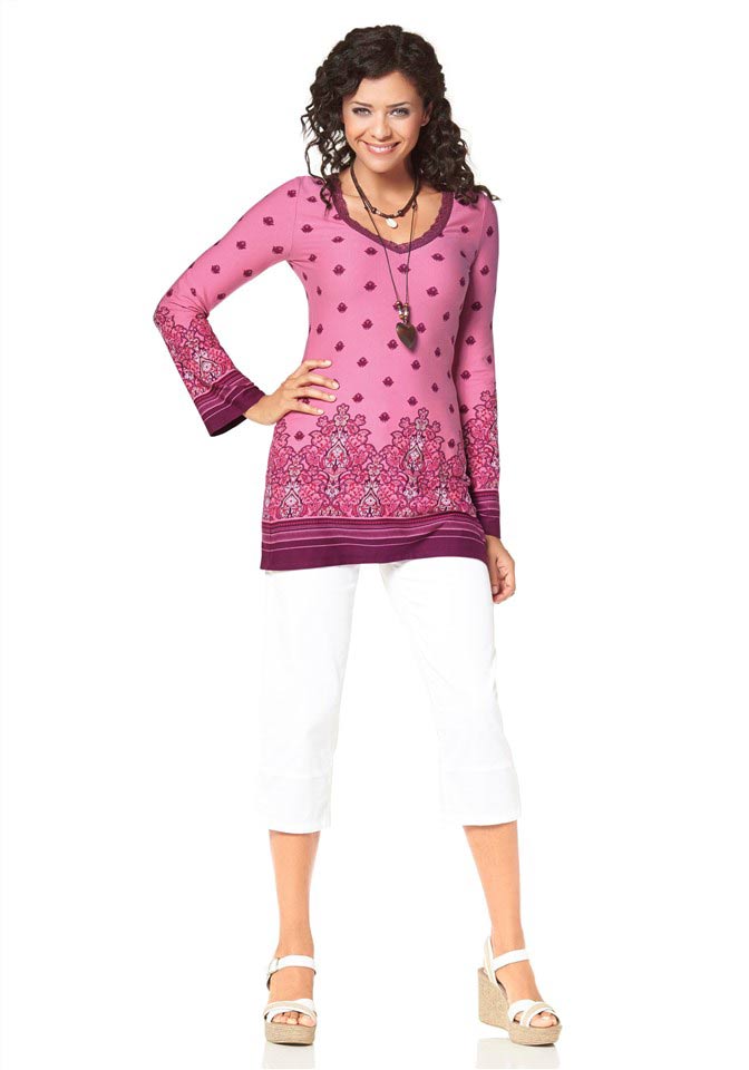 Boysens Damen Tunika mit Spitze, rosa-cyclam