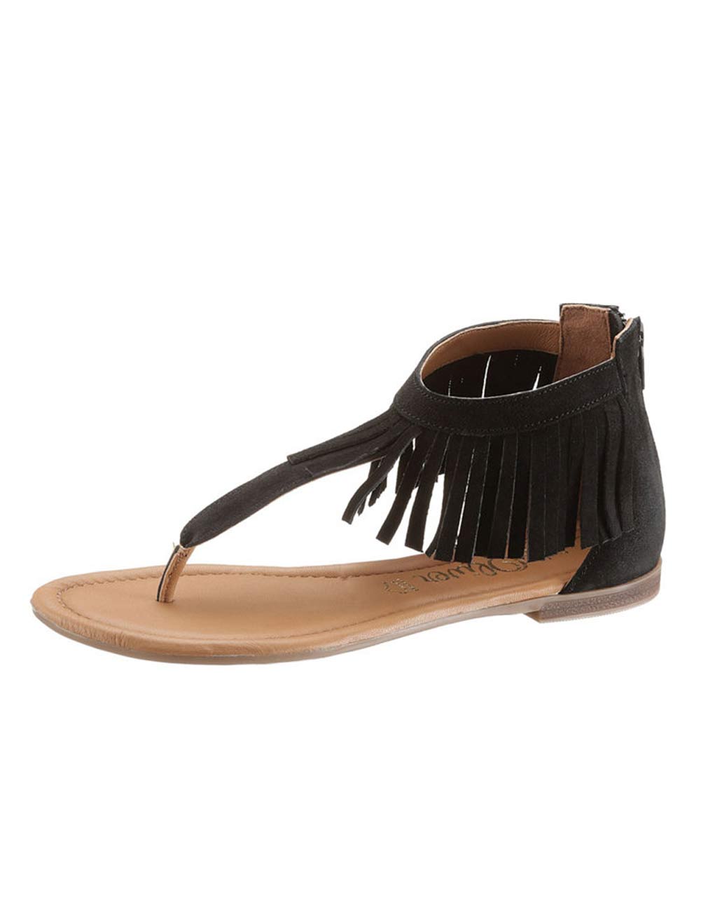 S. Oliver Damen Marken-Sandale, schwarz