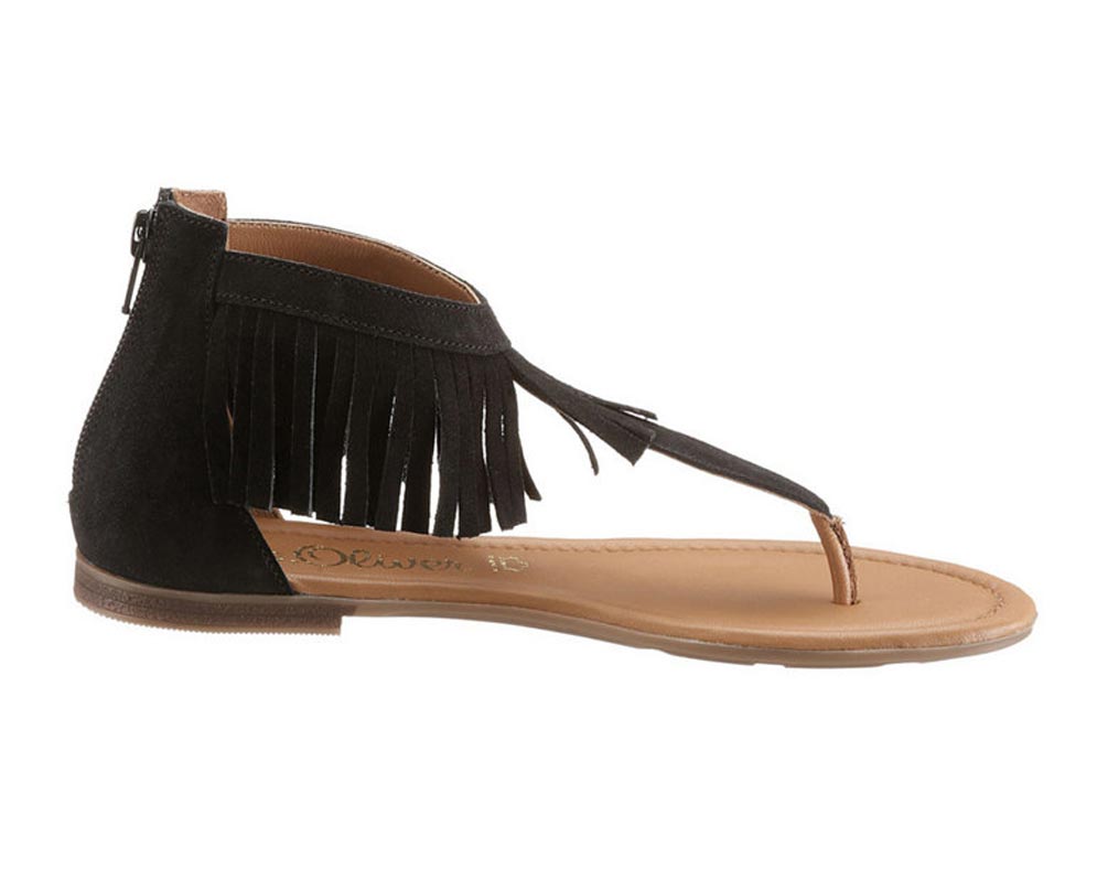 S. Oliver Damen Marken-Sandale, schwarz