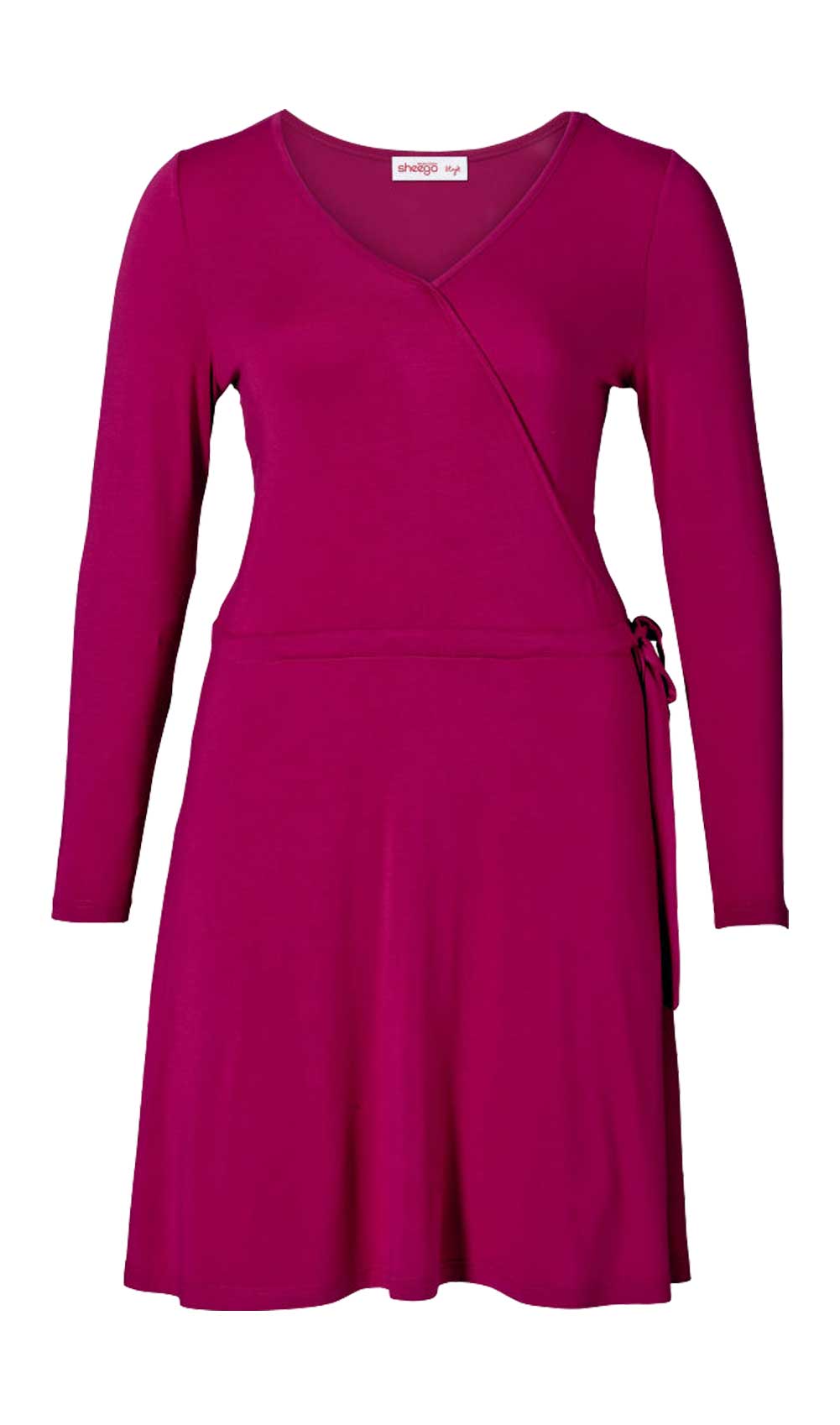 Sheego Damen Wickelkleid, fuchsia
