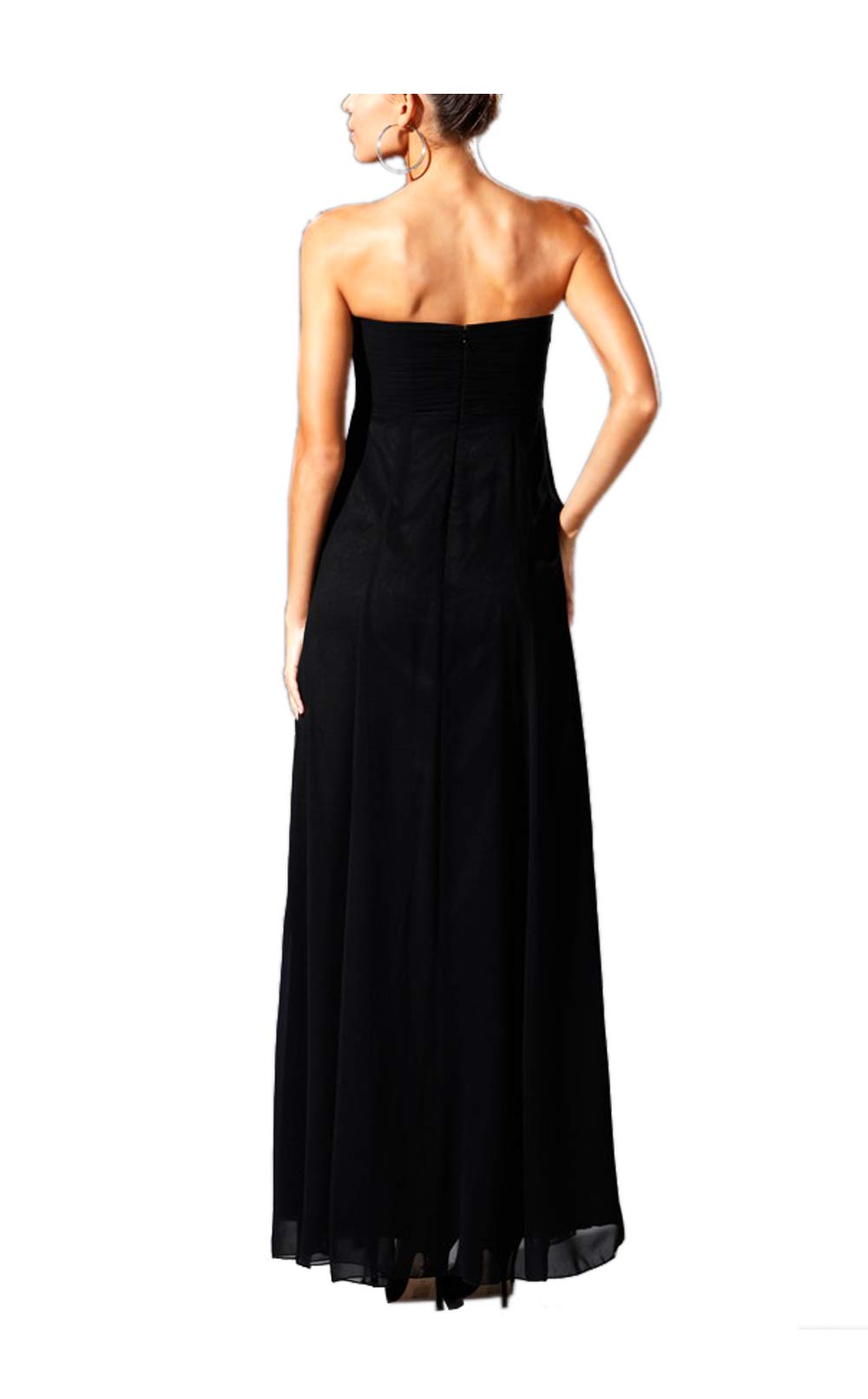 Laura Scott Evening Damen Corsagen-Abendkleid mit Seide, grau-schwarz