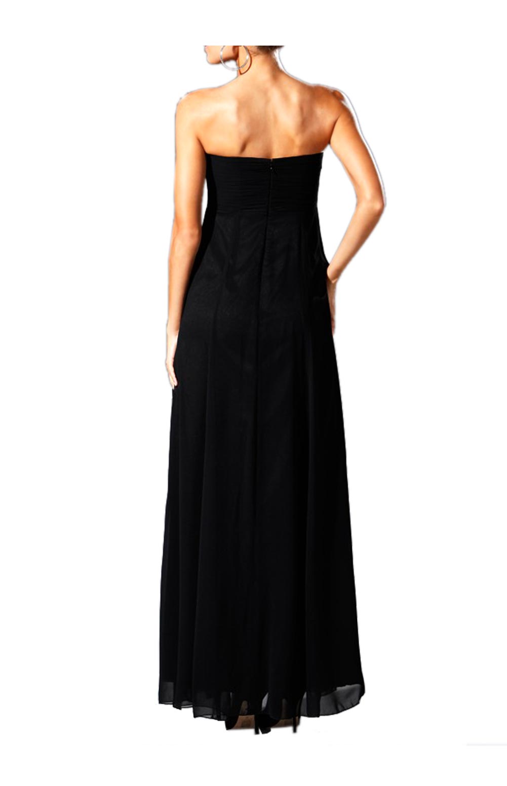 Laura Scott Evening Damen Corsagen-Abendkleid mit Seide, grau-schwarz
