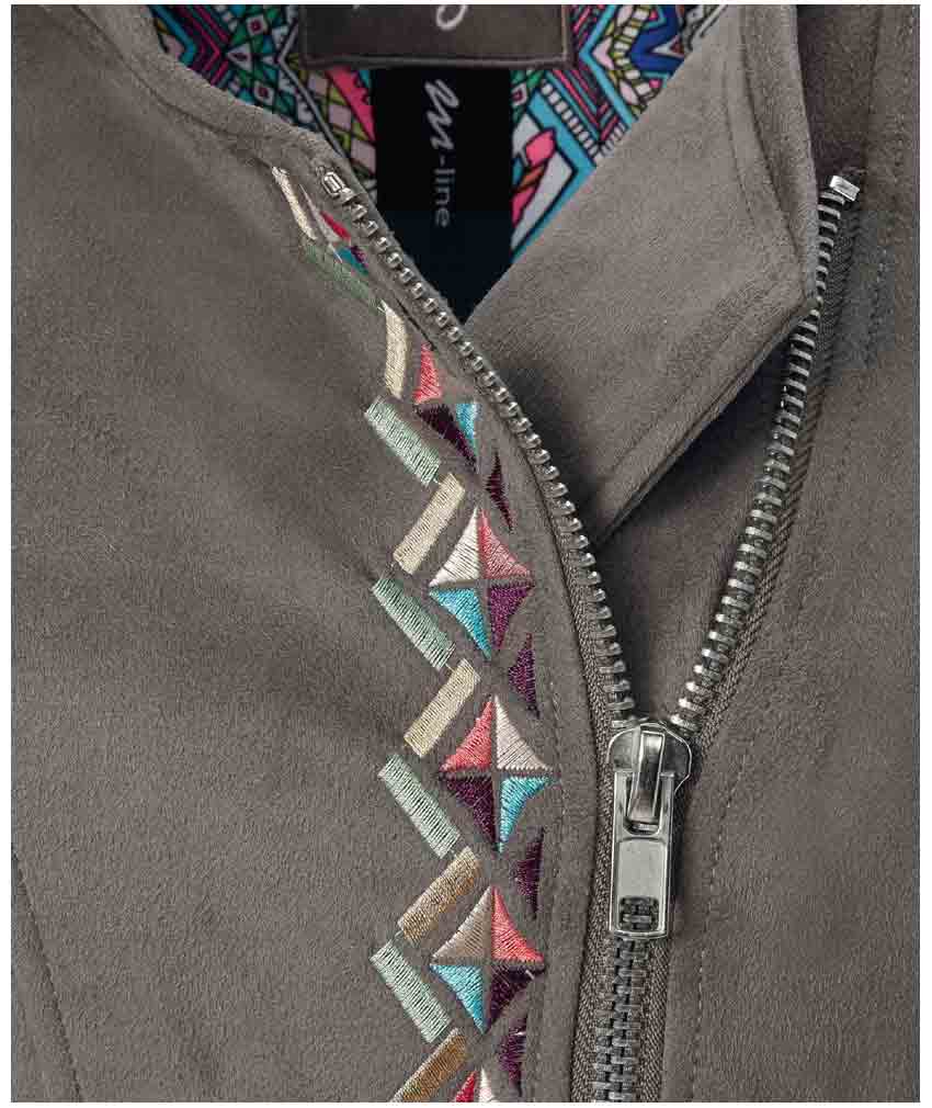 Maze Damen Marken-Lederimitatjacke, taupe