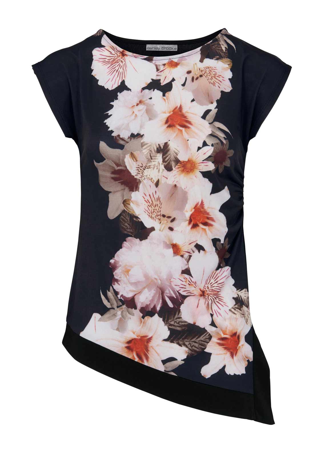 Heine Damen Blusenshirt, schwarz-bunt