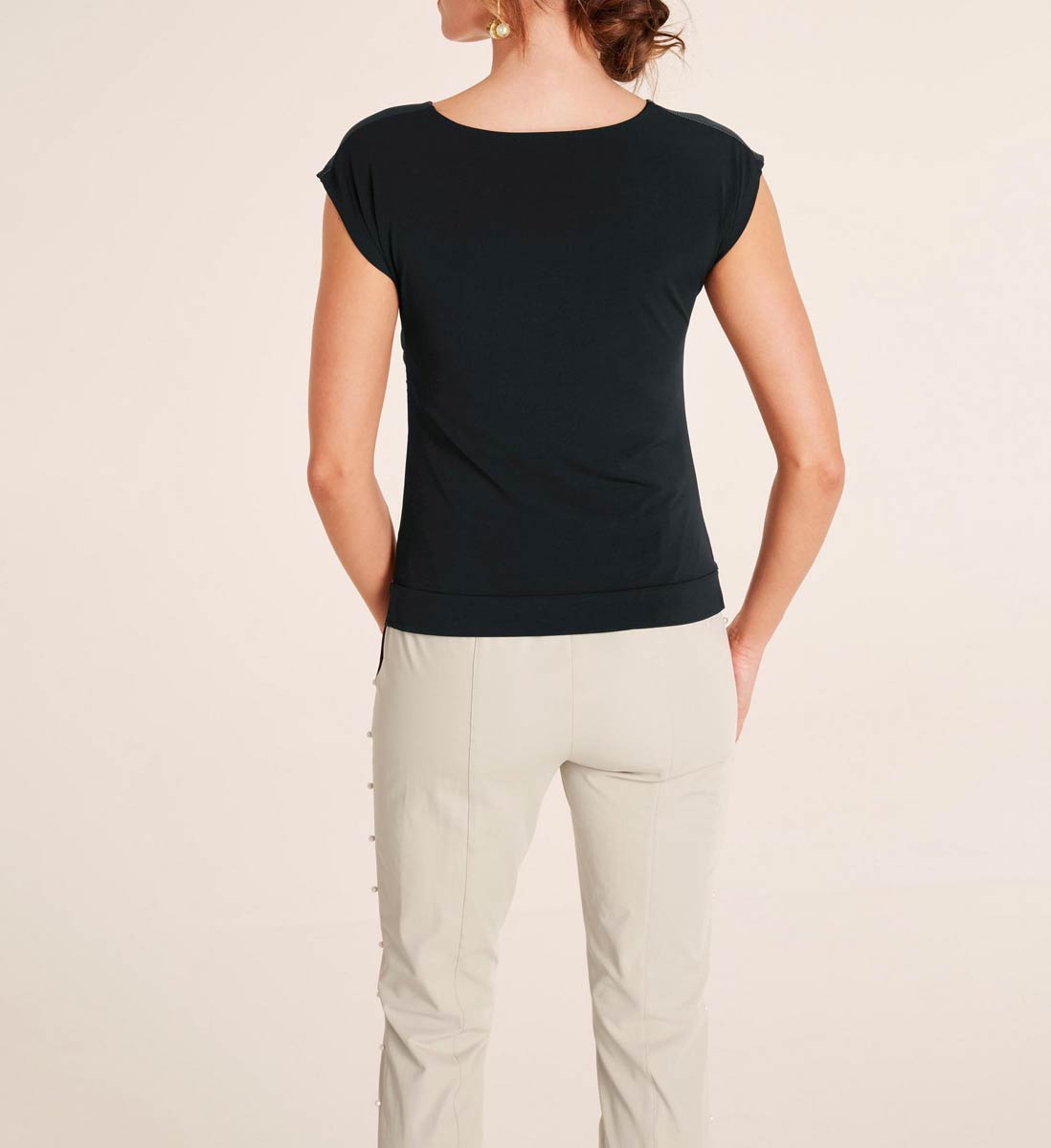 Heine Damen Blusenshirt, schwarz-bunt