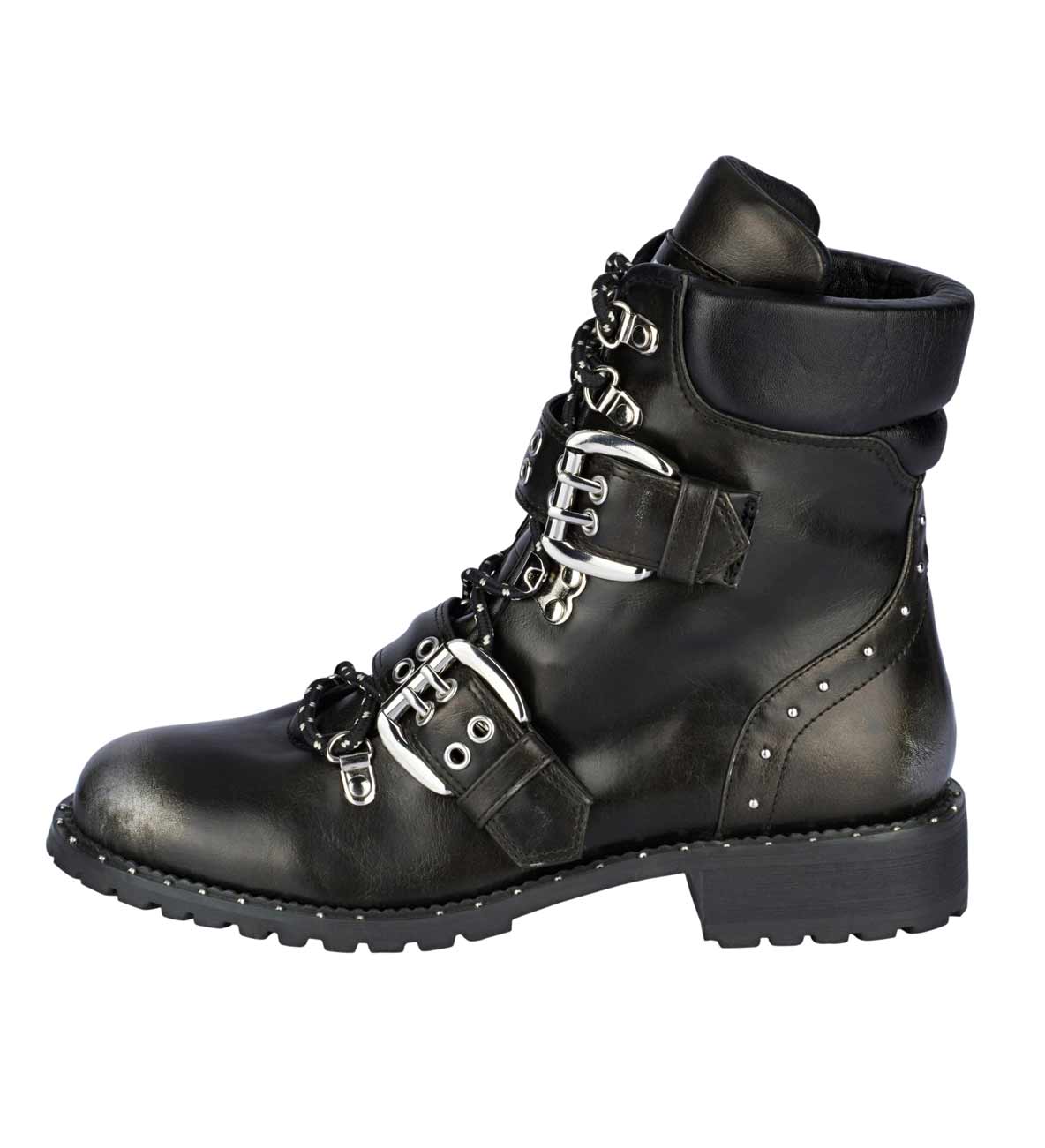 Xyxyx Damen Marken-Stiefelette, schwarz