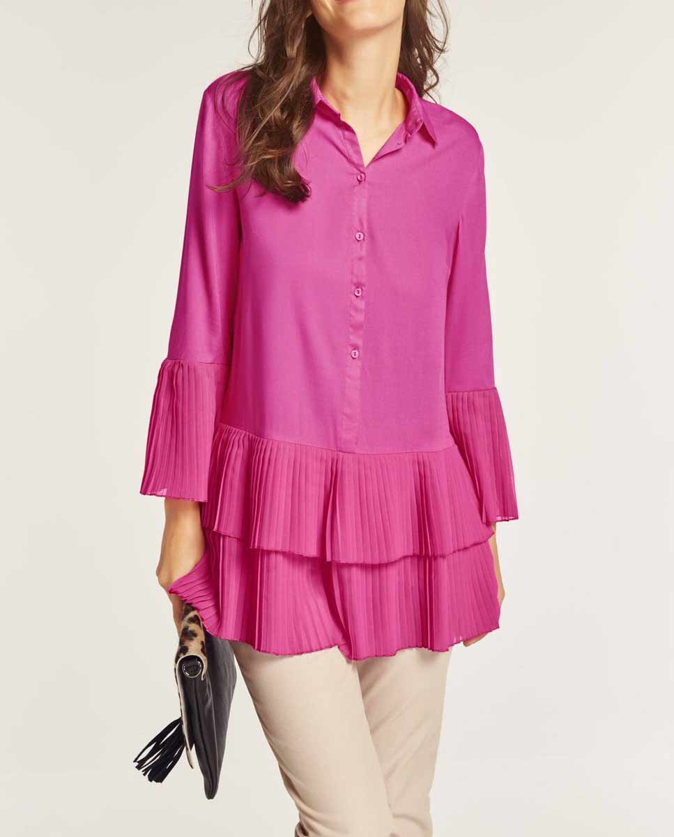 HEINE Damen Bluse mit Volants, erica