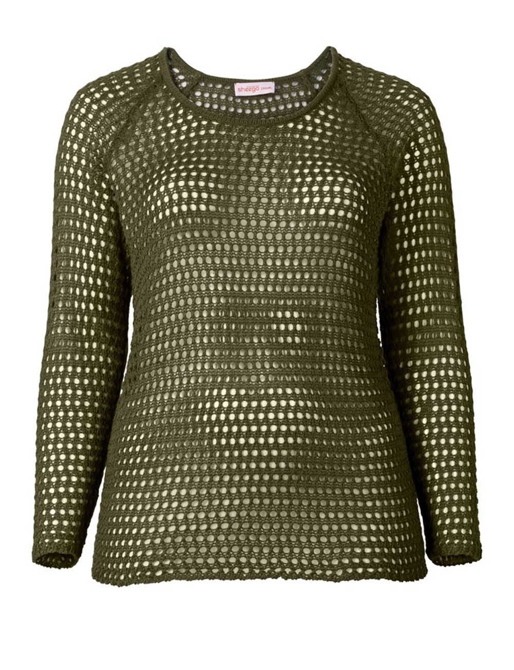 Sheego Damen Pullover, dunkeloliv