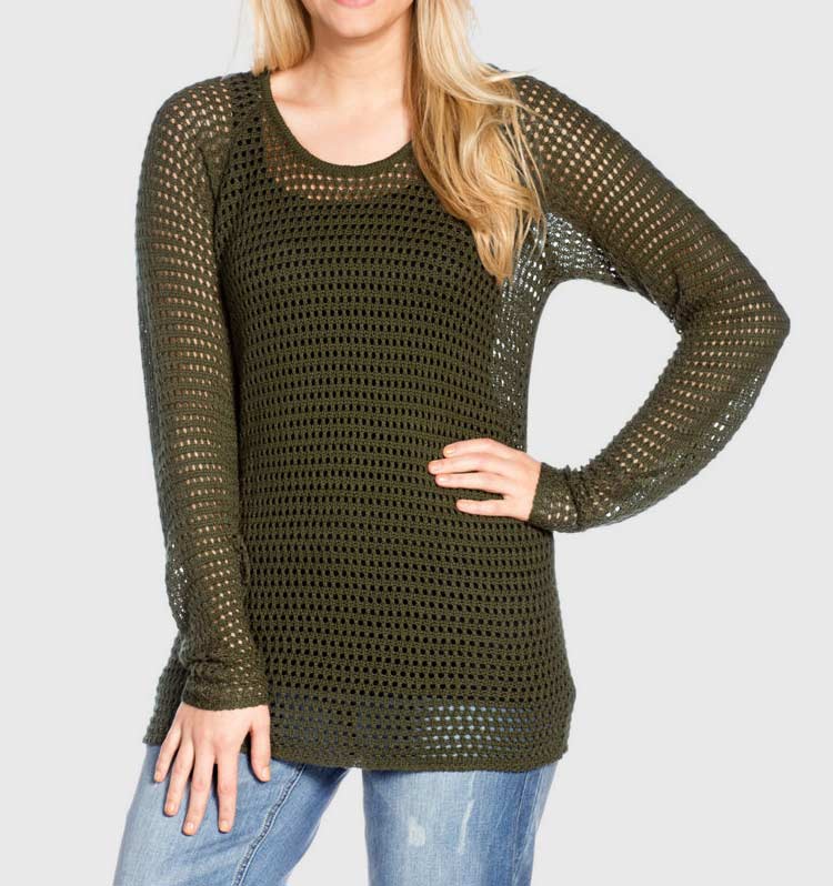 Sheego Damen Pullover, dunkeloliv
