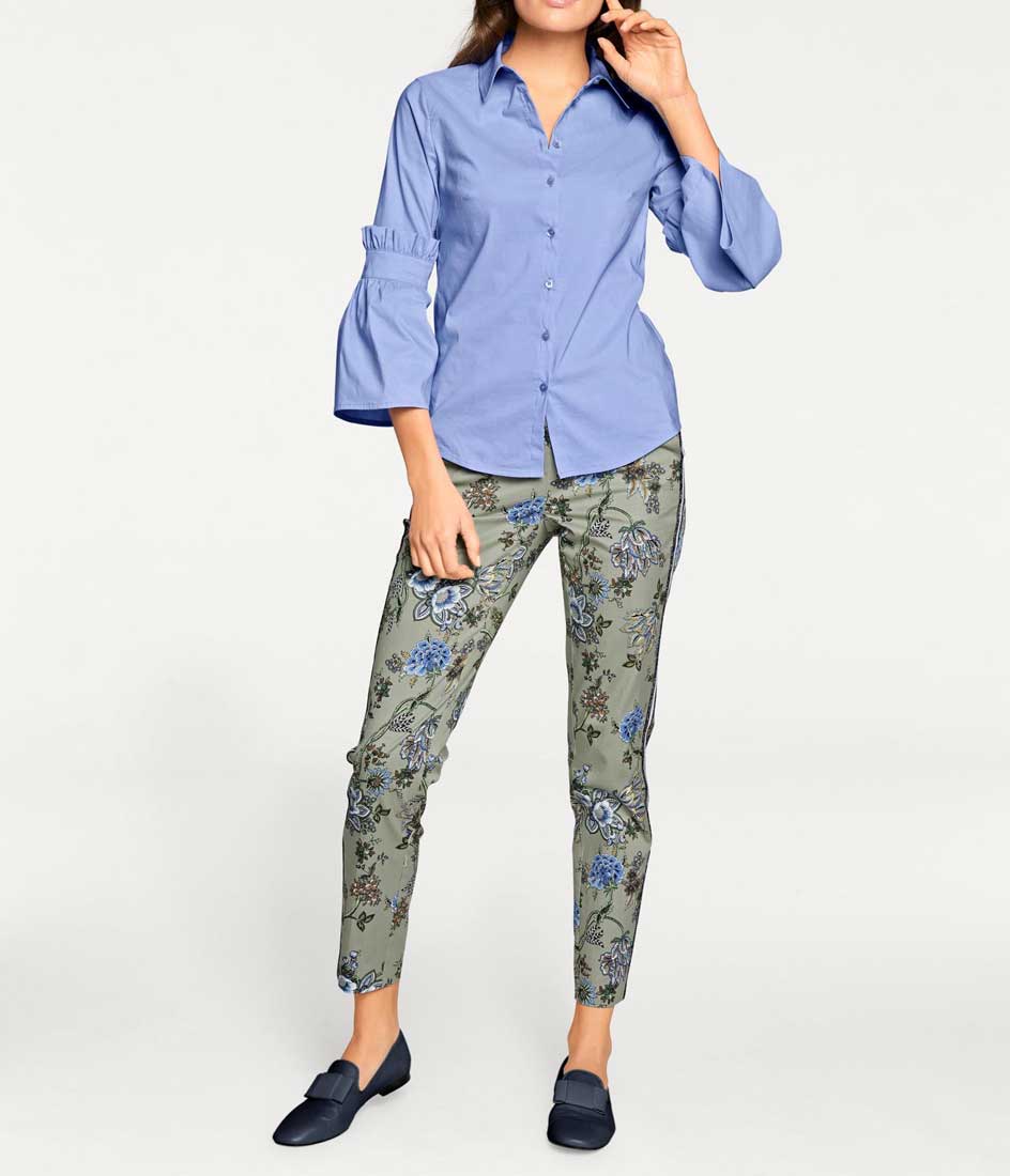Ashley Brooke Damen Designer-Bluse, blau