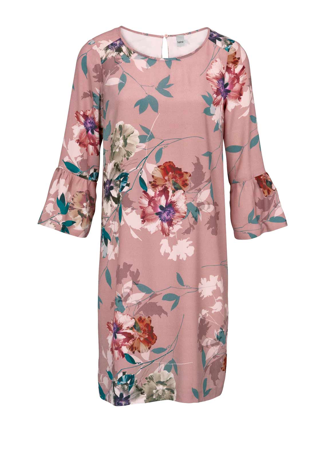 HEINE Damen Druckkleid, rosé-bunt