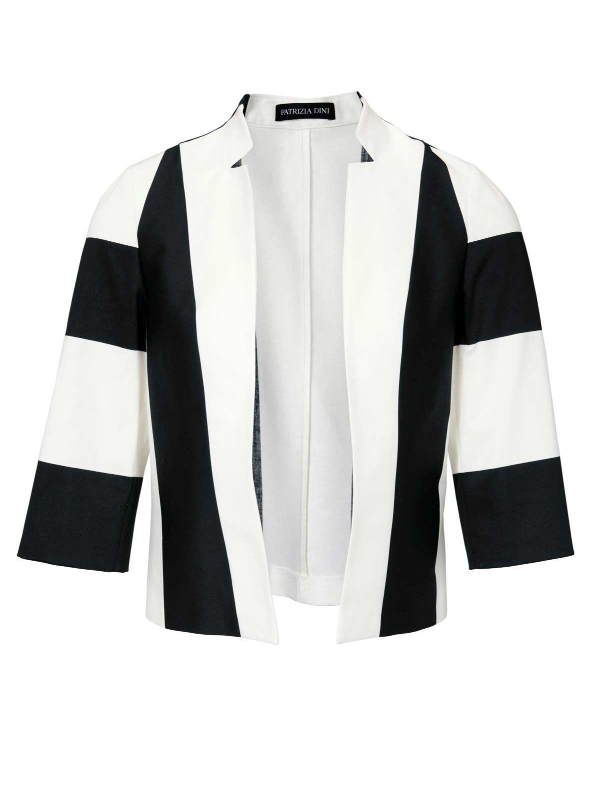 Patrizia Dini Damen Designer-Kurzjacke, schwarz-offwhite