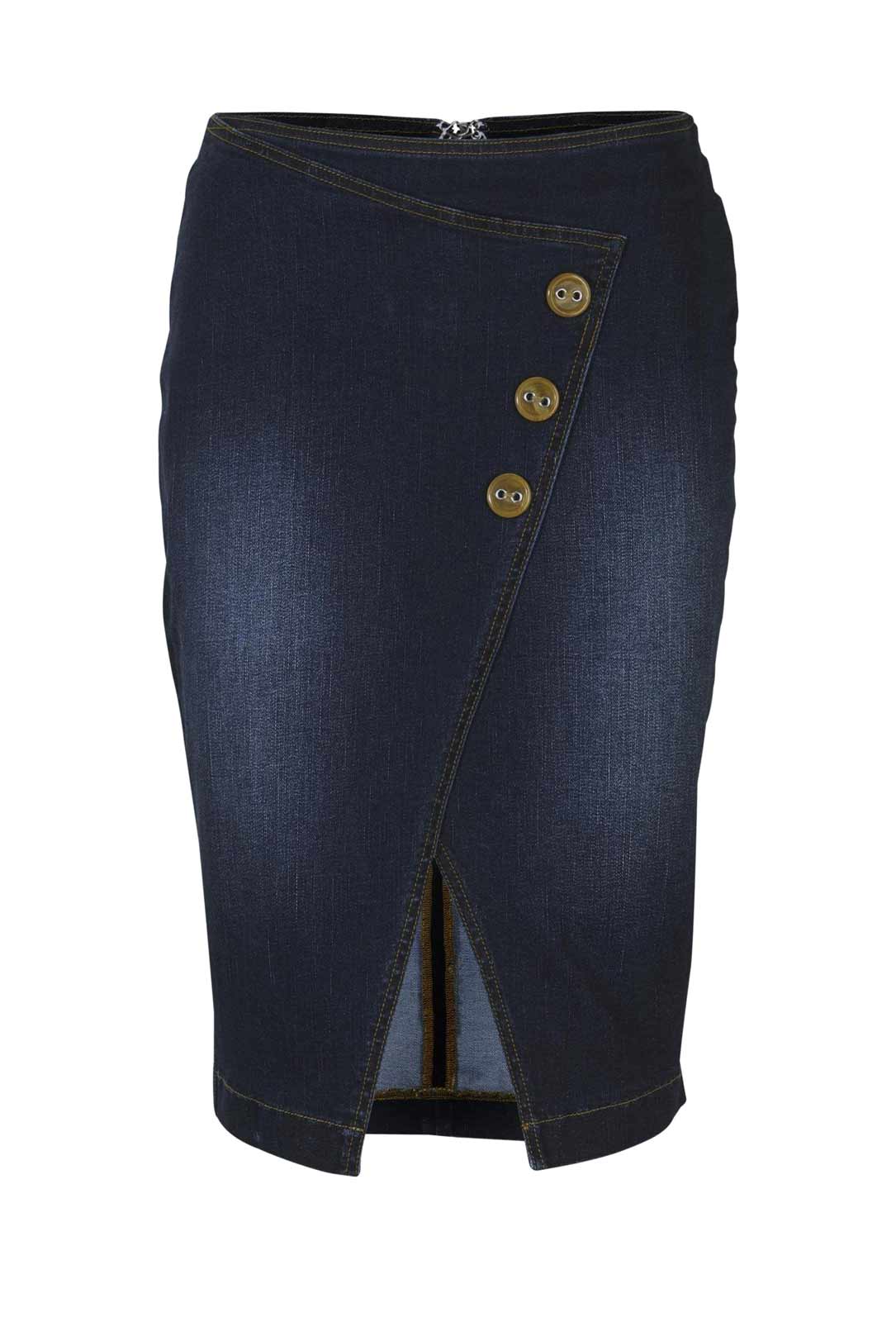 HEINE Damen Jeansrock, dunkelblau