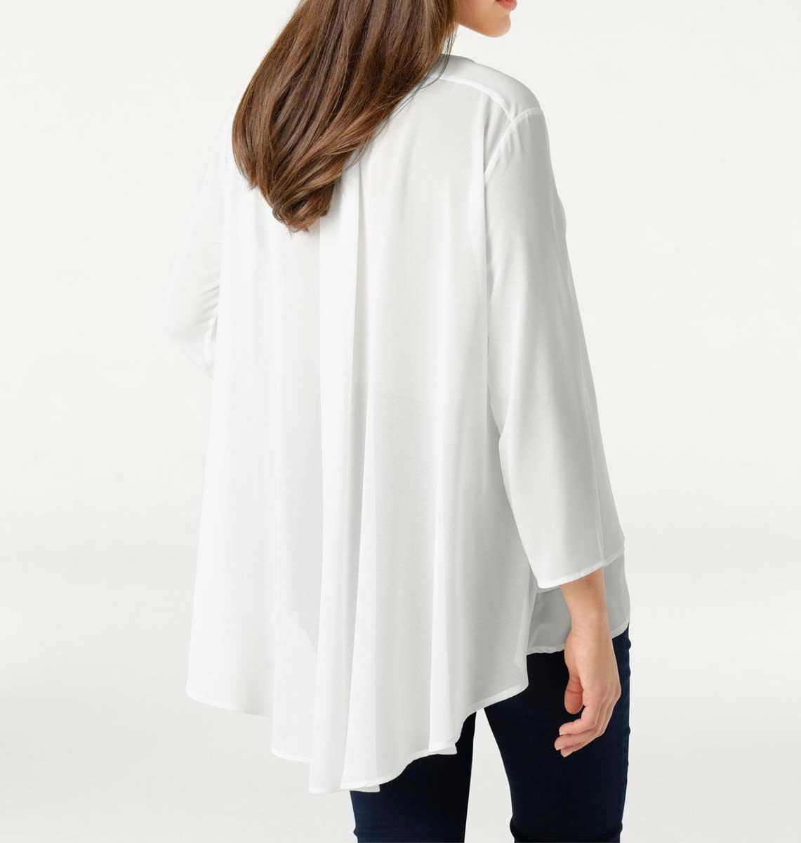 Patrizia Dini Damen Designer-Chiffonbluse, offwhite
