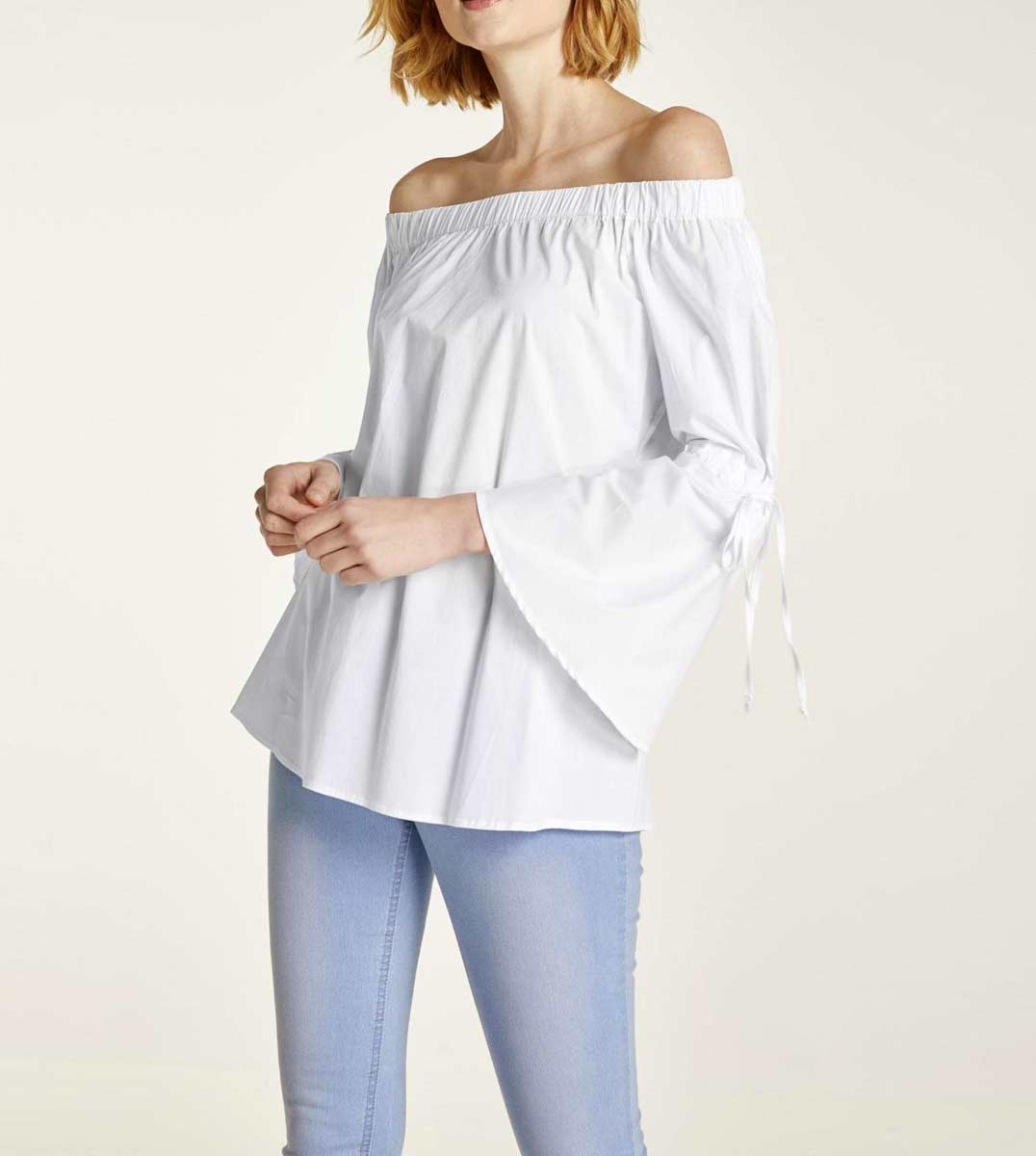 HEINE Damen Carmenbluse, offwhite