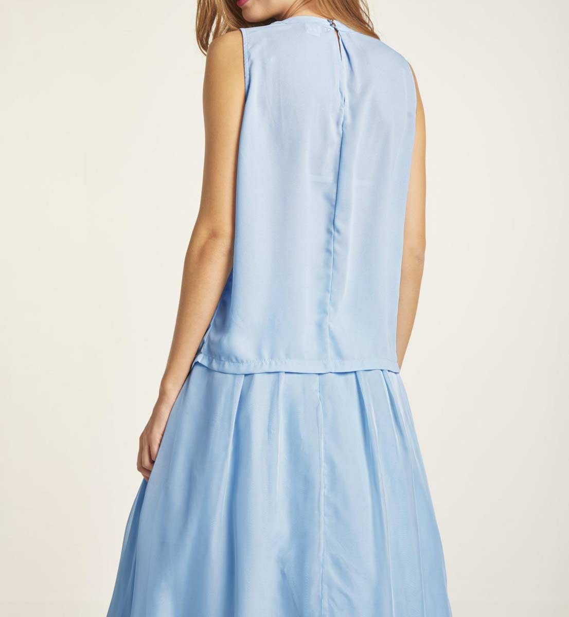 HEINE Damen Blusentop mit Strass, blau