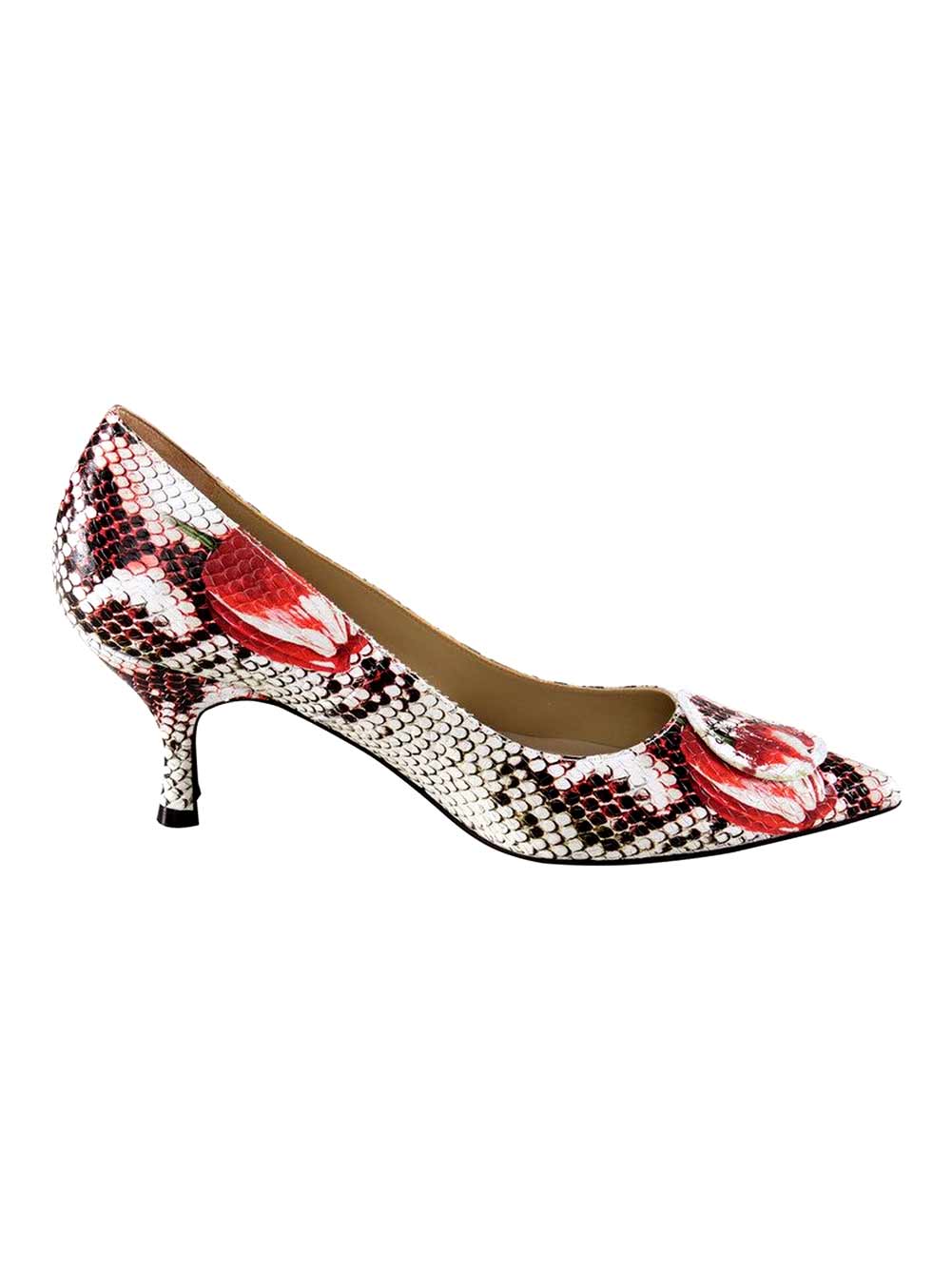 HEINE Damen Lederpumps, ecru-rot