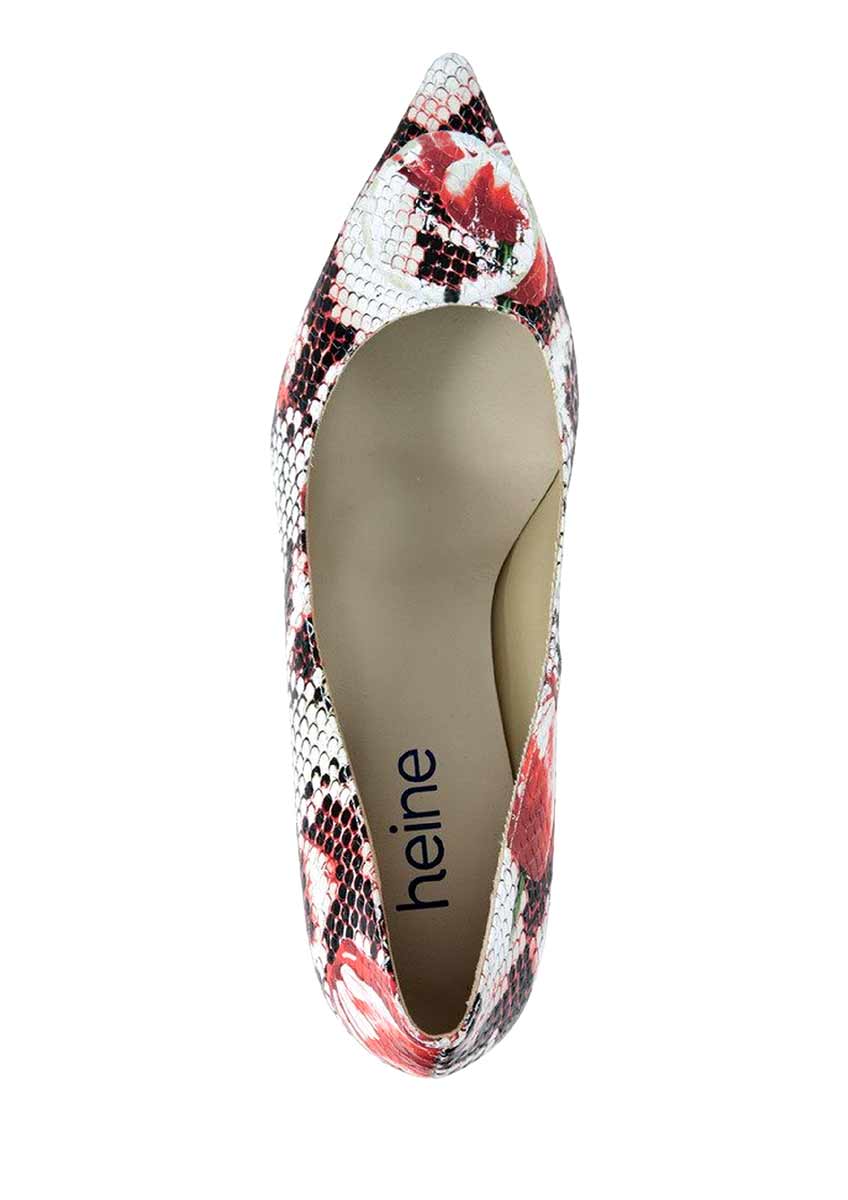 HEINE Damen Lederpumps, ecru-rot