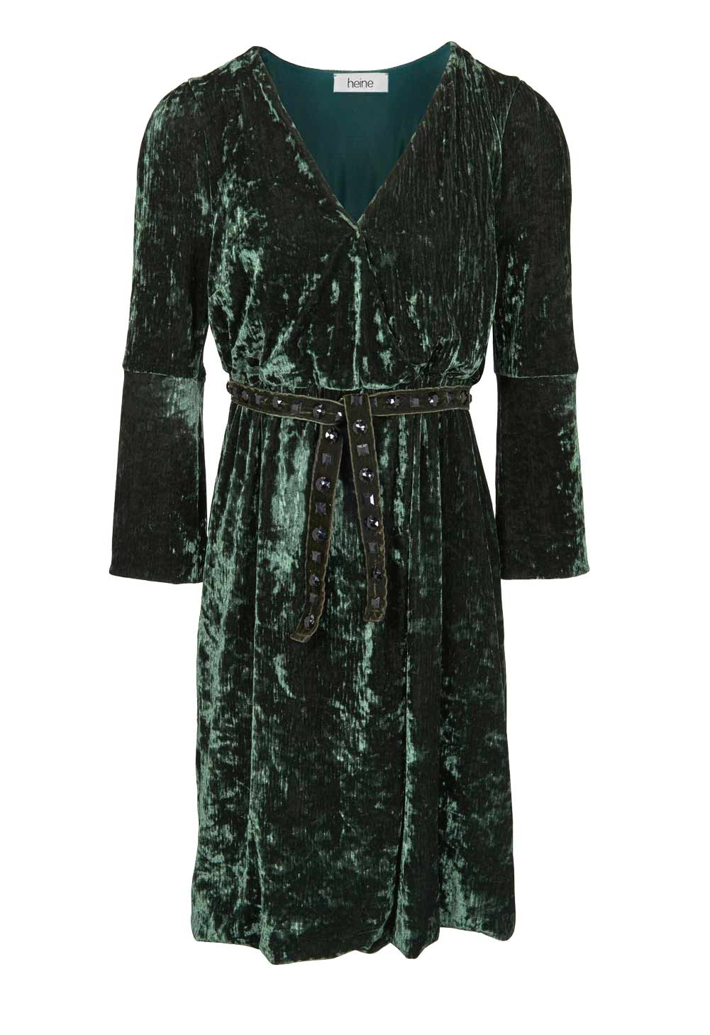 Heine Damen Samtkleid, oliv