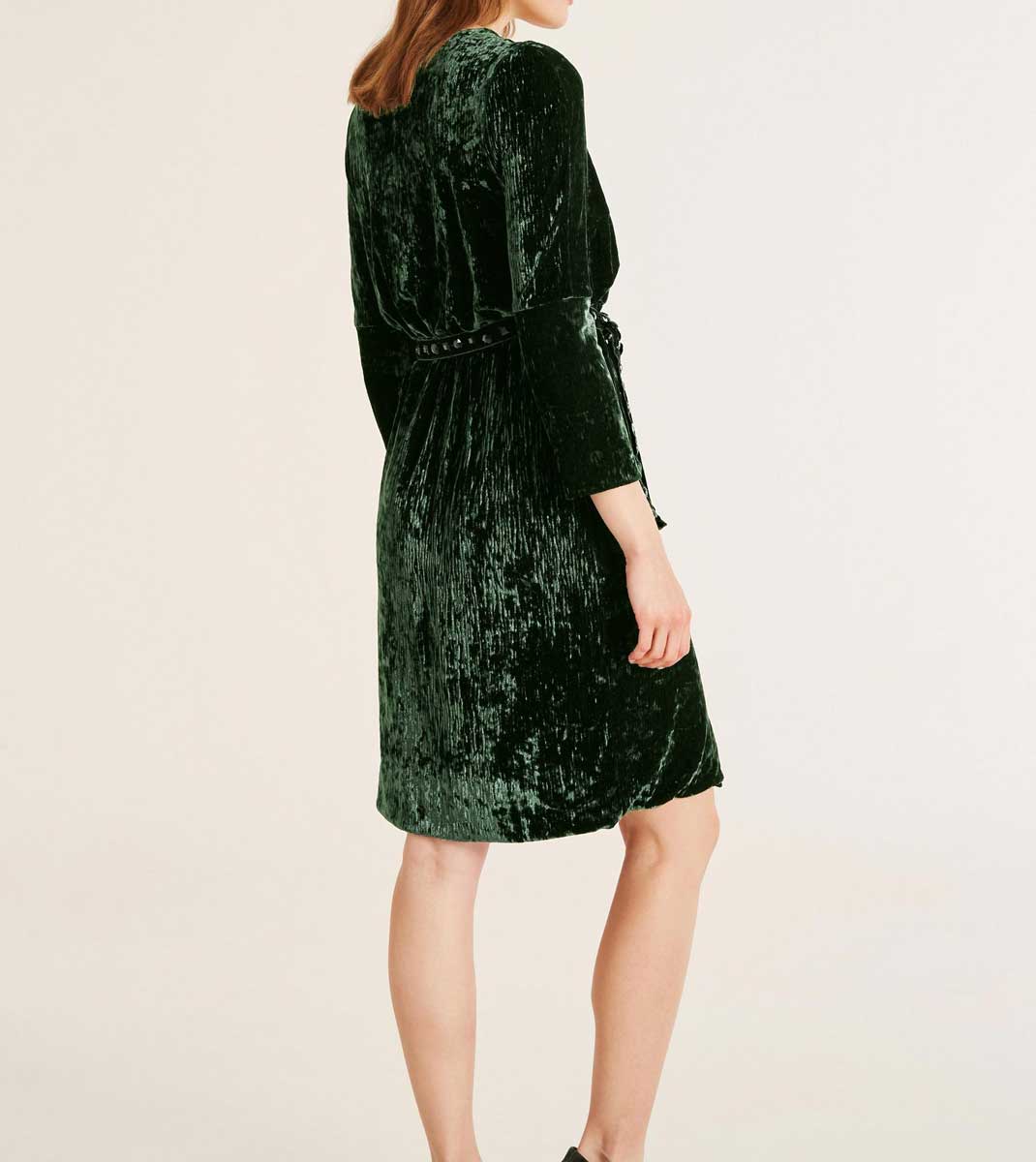 Heine Damen Samtkleid, oliv