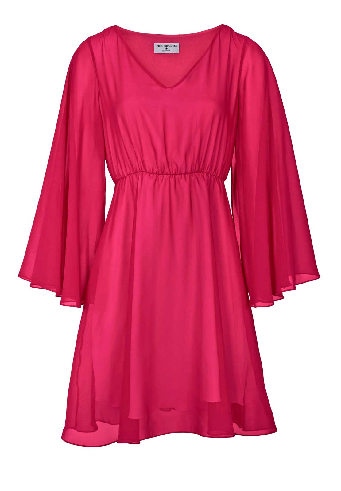 Rick Cardona Damen Designer-Chiffonkleid, himbeere