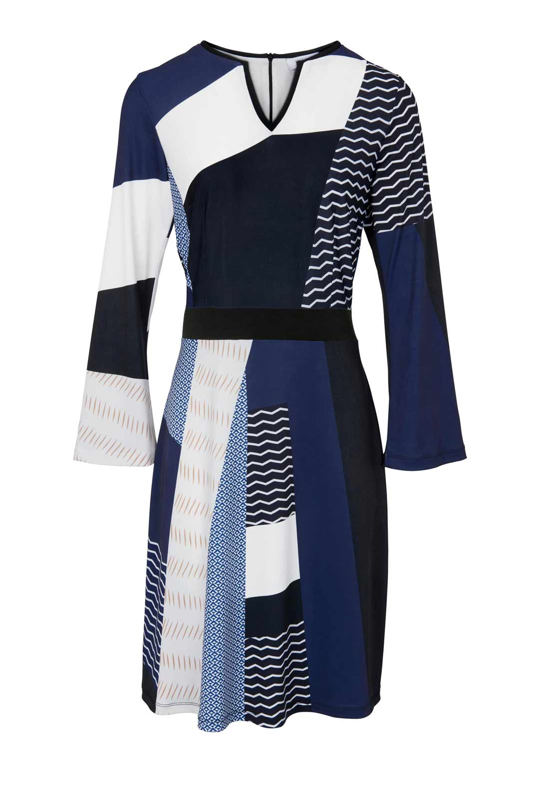 Heine Damen Jerseykleid, marine-ecru