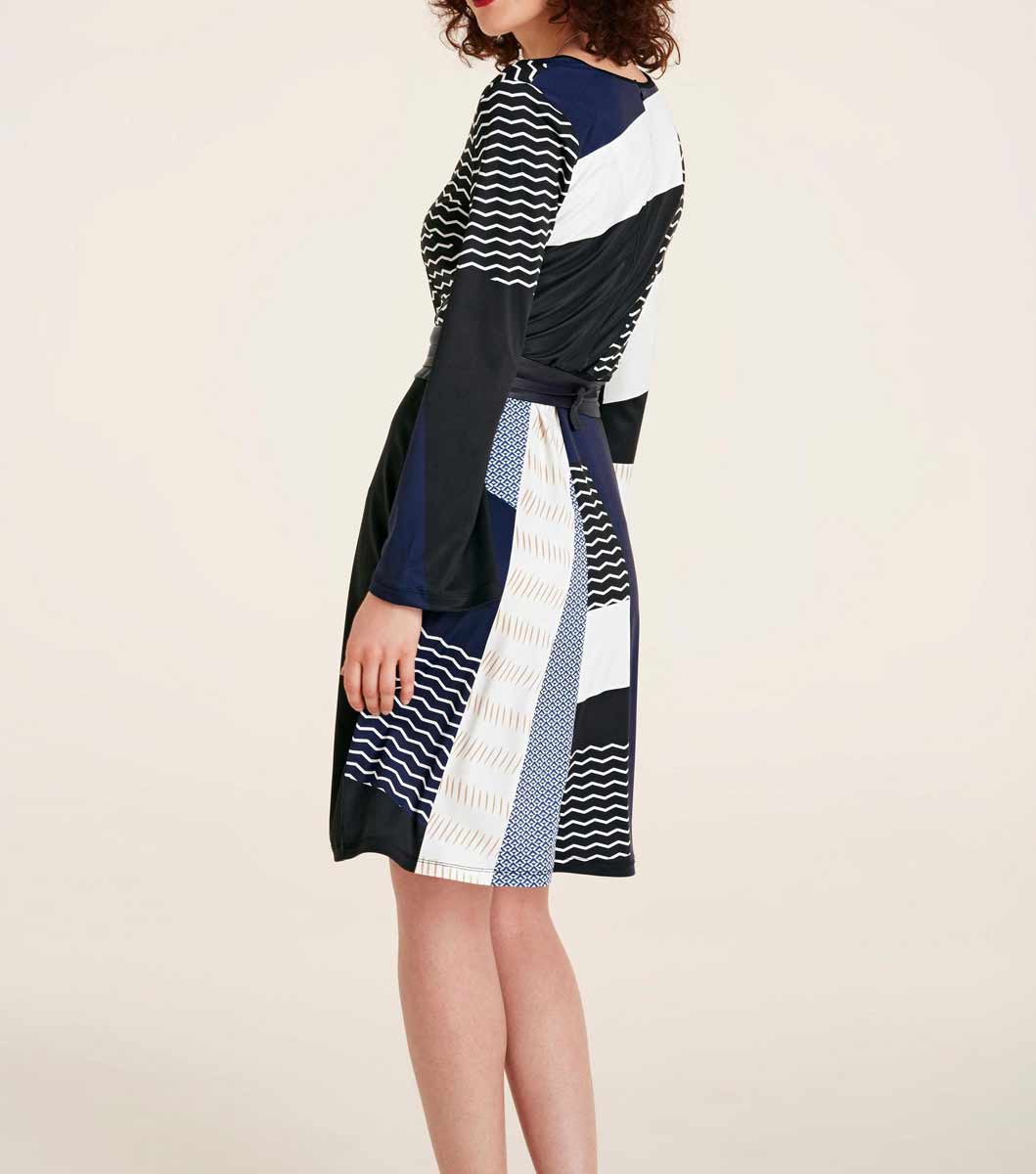Heine Damen Jerseykleid, marine-ecru