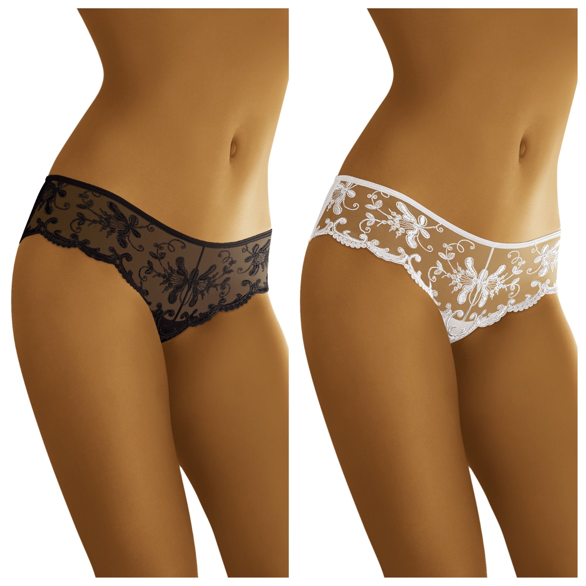 Wolbar Transparenter Damen Slip mit Blumenspitze WB05
