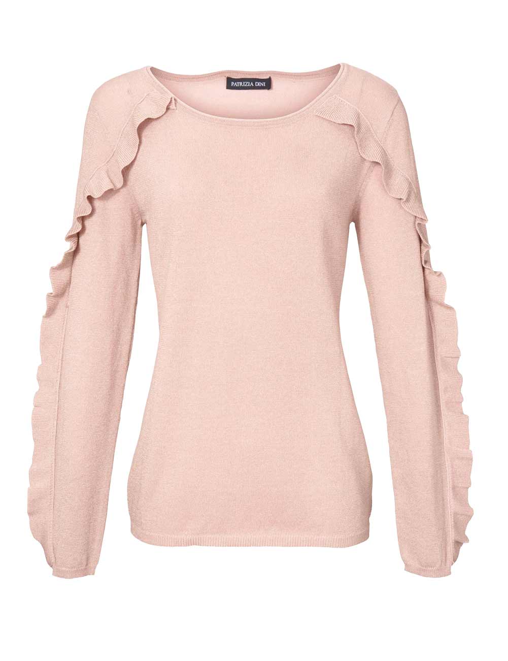 PATRIZIA DINI Damen Designer-Feinstrickpullover, rosé