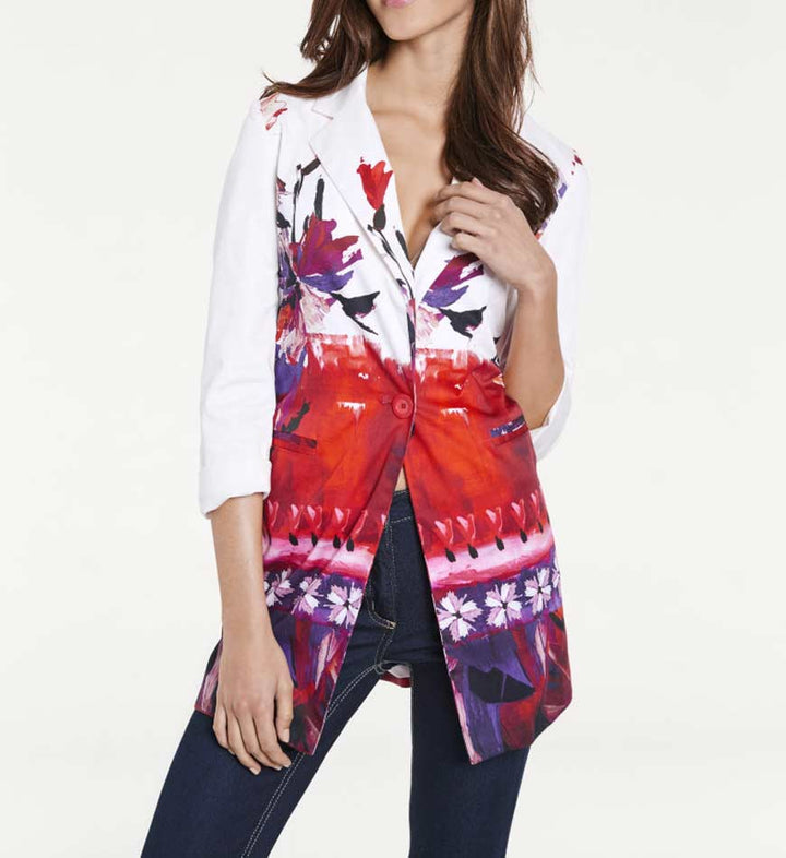 ASHLEY BROOKE Damen Designer-Longblazer, bunt