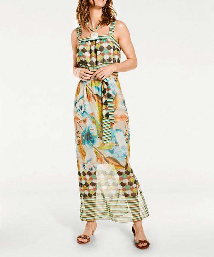 Heine - Best Connections Damen Chiffon-Maxikleid, bunt