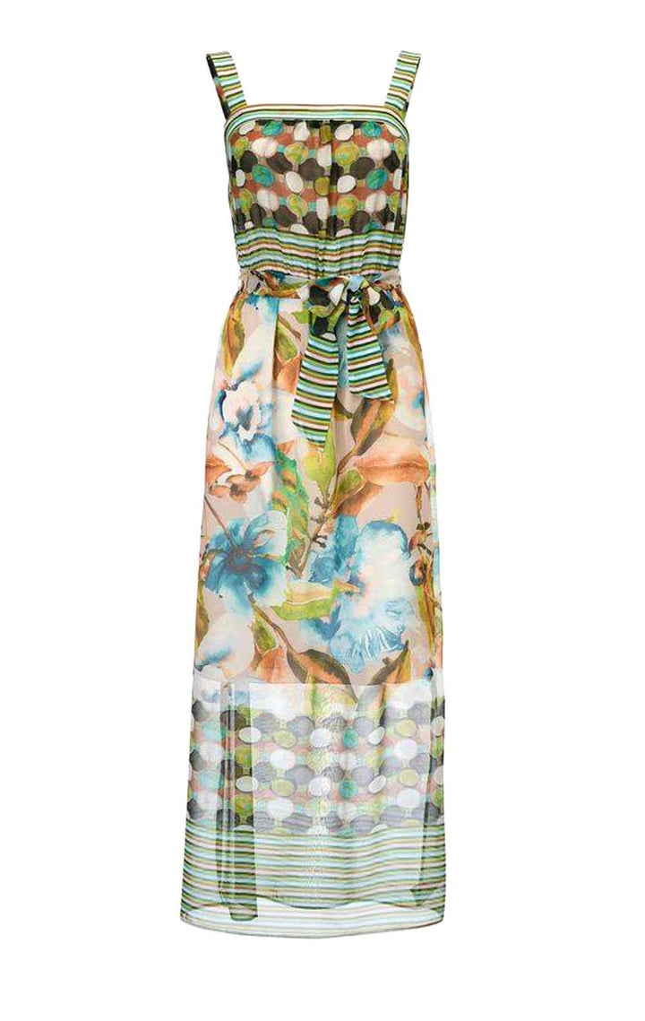 Heine - Best Connections Damen Chiffon-Maxikleid, bunt