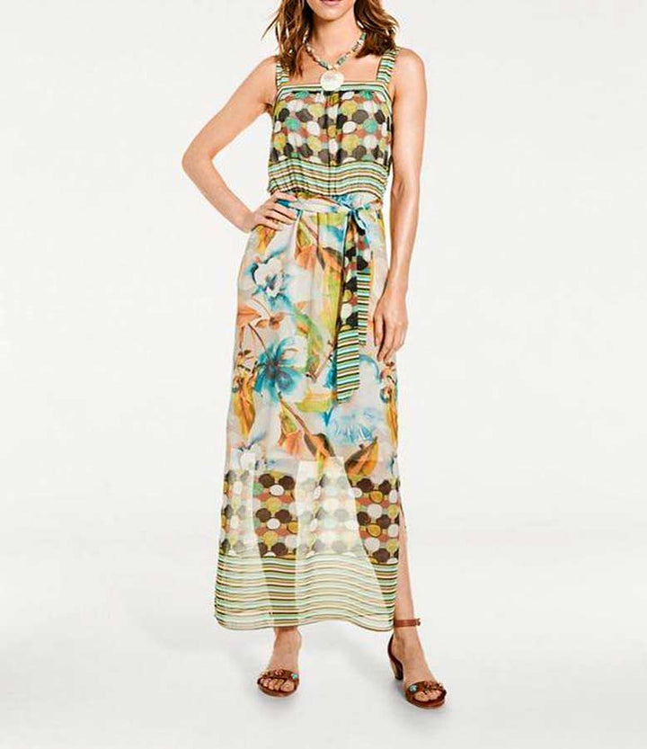 Heine - Best Connections Damen Chiffon-Maxikleid, bunt