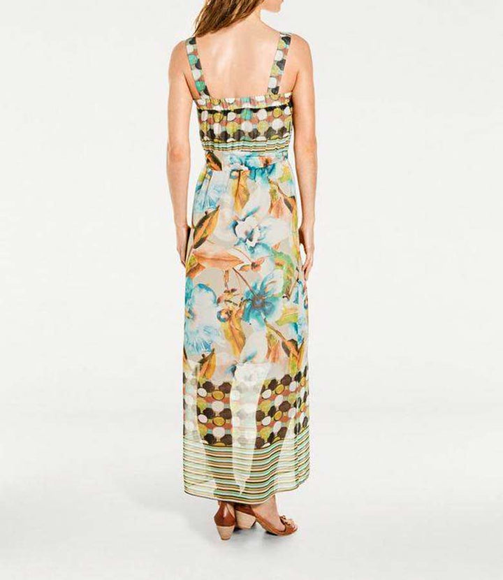 Heine - Best Connections Damen Chiffon-Maxikleid, bunt