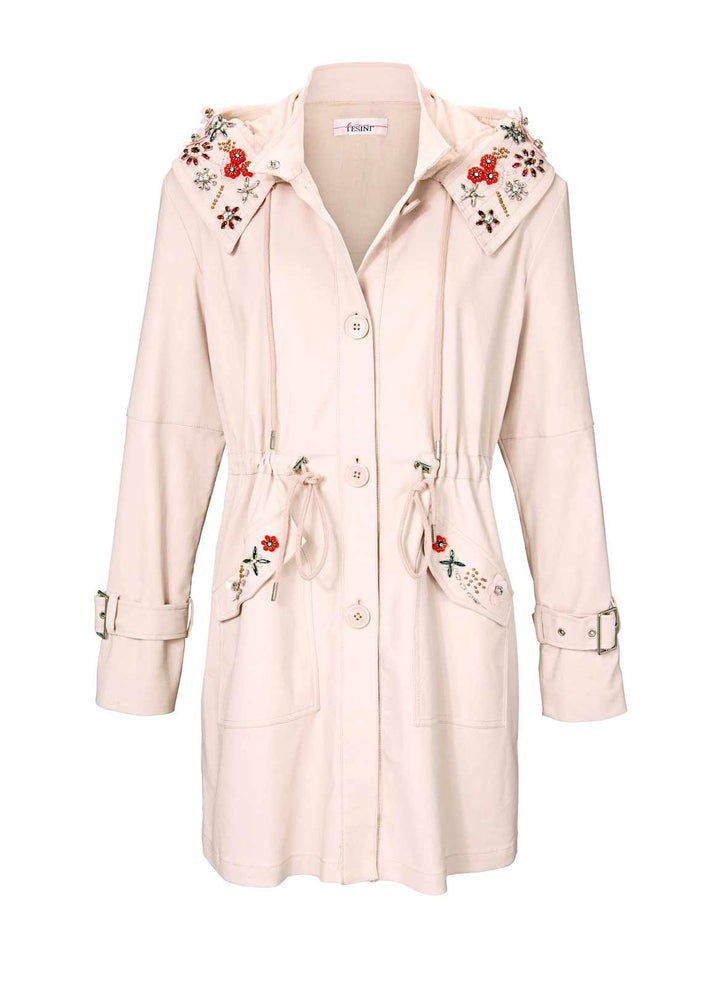 LINEA TESINI Damen Designer-Parka m. Strass, rosé
