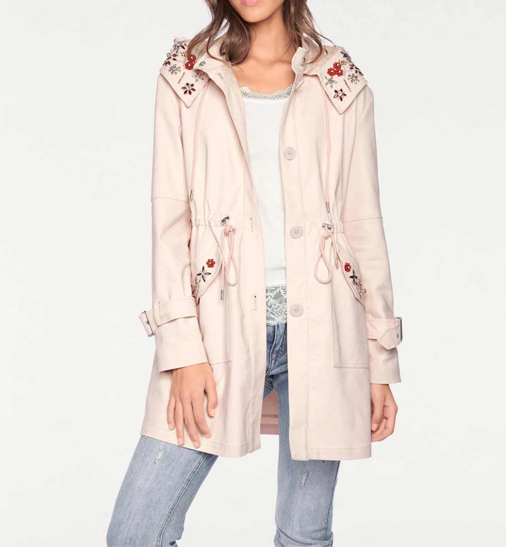 LINEA TESINI Damen Designer-Parka m. Strass, rosé