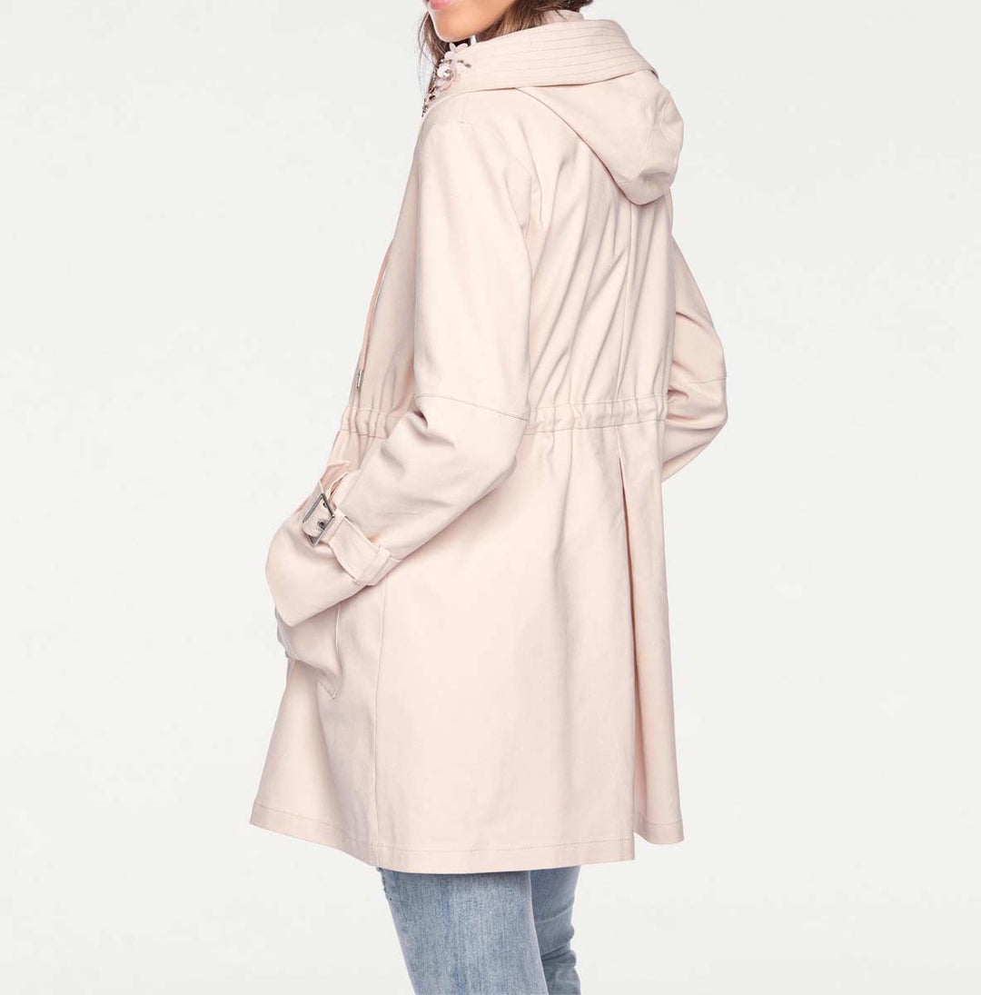 LINEA TESINI Damen Designer-Parka m. Strass, rosé