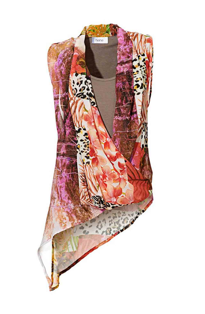Heine Damen Chiffon-Druckbluse, bunt