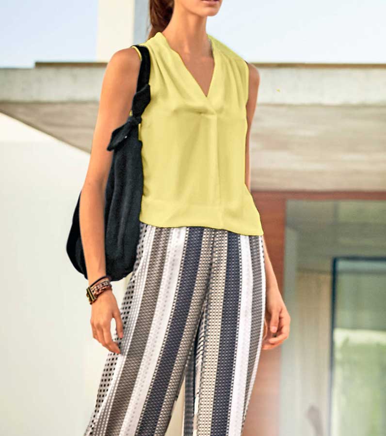 Ashley Brooke Damen   Designer-Blusentop, gelb