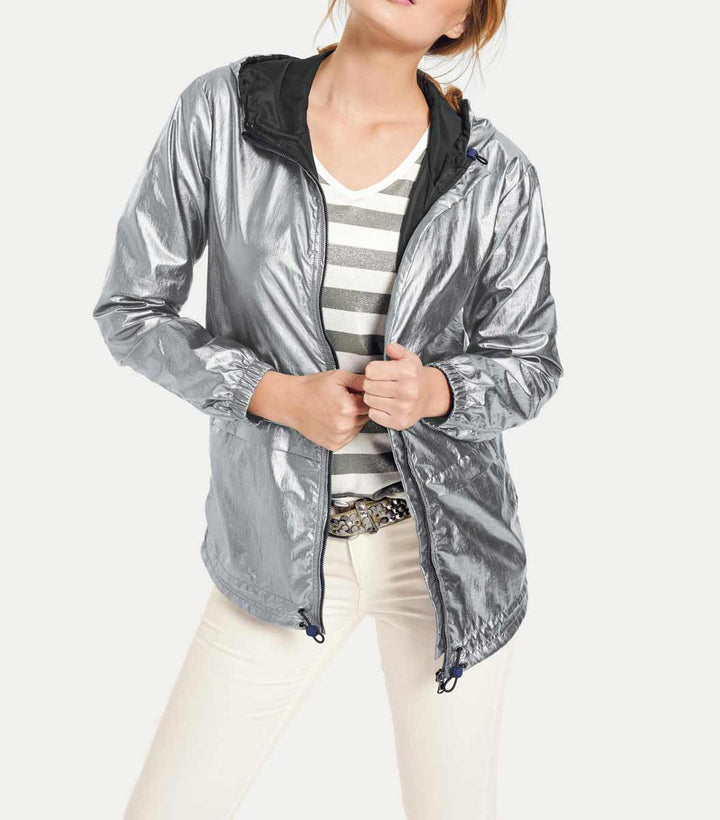 Heine - Best Connections Damen Kapuzenjacke, silberfarben