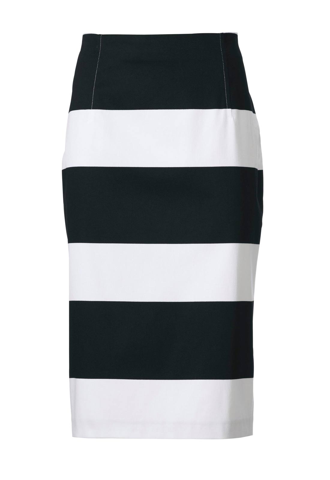 PATRIZIA DINI Damen Designer-Stiftrock, schwarz-offwhite