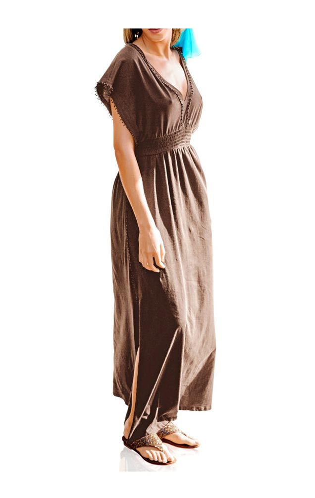 Heine Damen Maxikleid, schokobraun