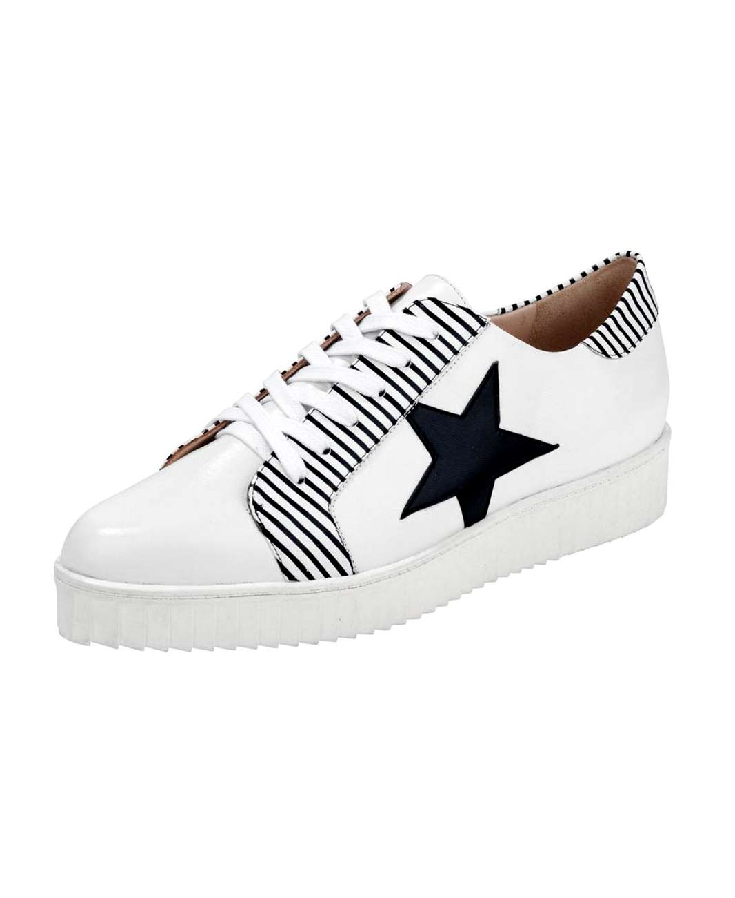 HEINE Damen Leder-Sneaker, weiß