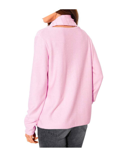ASHLEY BROOKE Damen Designer-Pullover + Schal, rosé